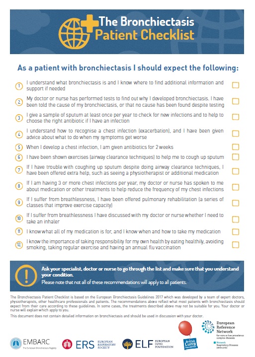 Picture of the Bronchiectasis Patient Checklist 